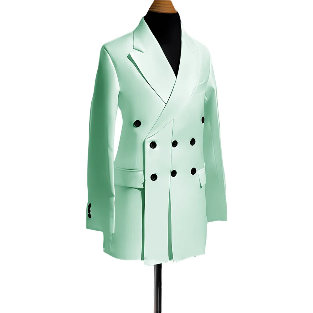 Blazer pour hommes, veste simple de smoking de mariage, vêtements à la mode, Design à Double boutonnage, plusieurs couleurs personnalisées, costume pour hommes