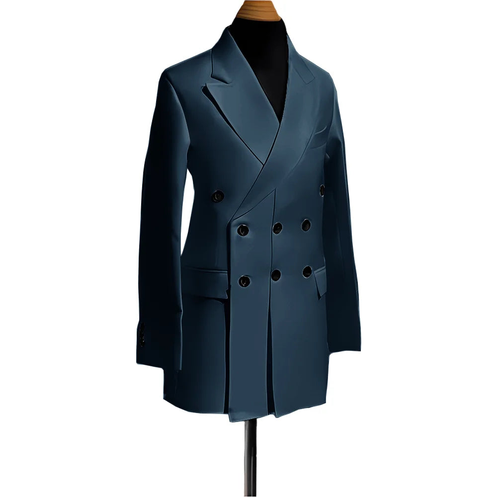 Blazer pour hommes, veste simple de smoking de mariage, vêtements à la mode, Design à Double boutonnage, plusieurs couleurs personnalisées, costume pour hommes
