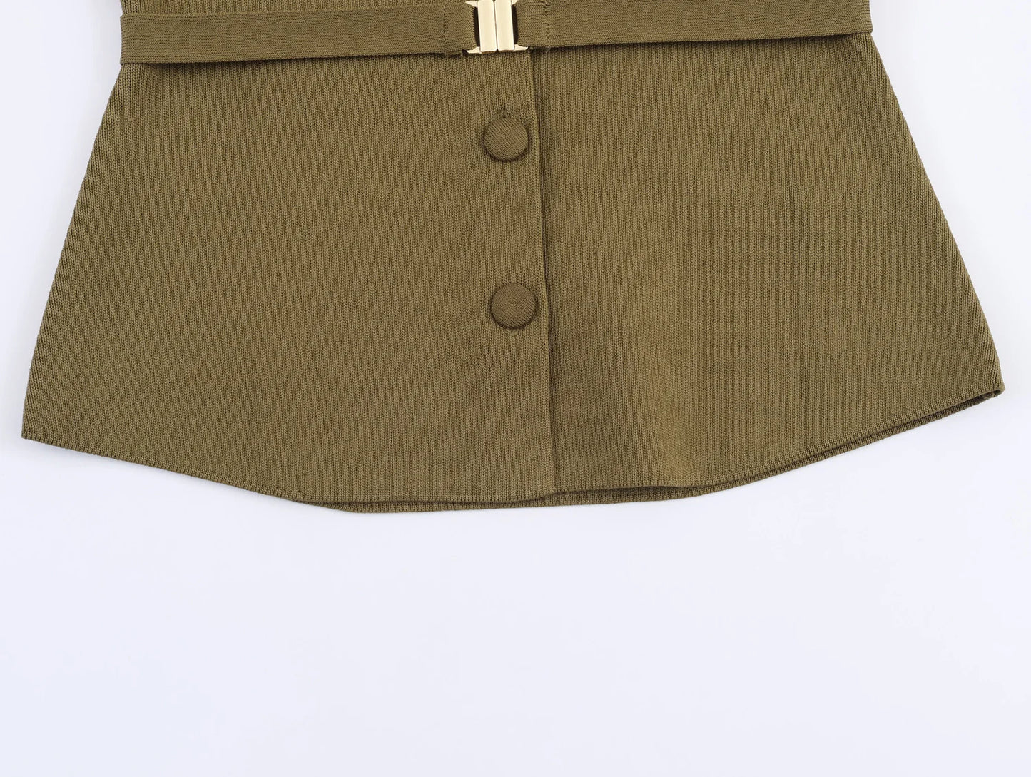KONDALA décontracté Chic vert femmes tricot costumes à manches longues col en V mince Cardigans gaine fendue Midi jupes mode 2025 ensembles Vintage