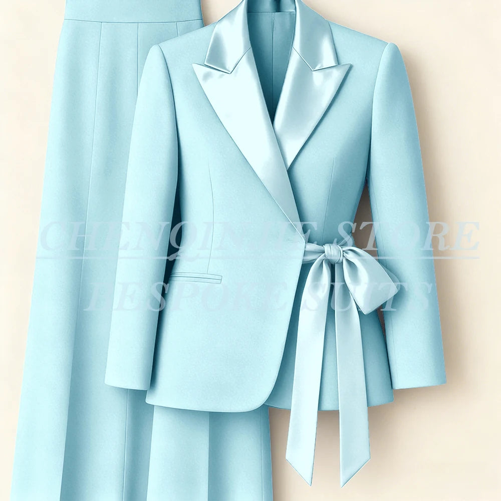 Costumes pour femmes personnalisés Blazer mode pic revers maigre bureau dame tenues formelle femme 2 pièces veste pantalon ensembles complets