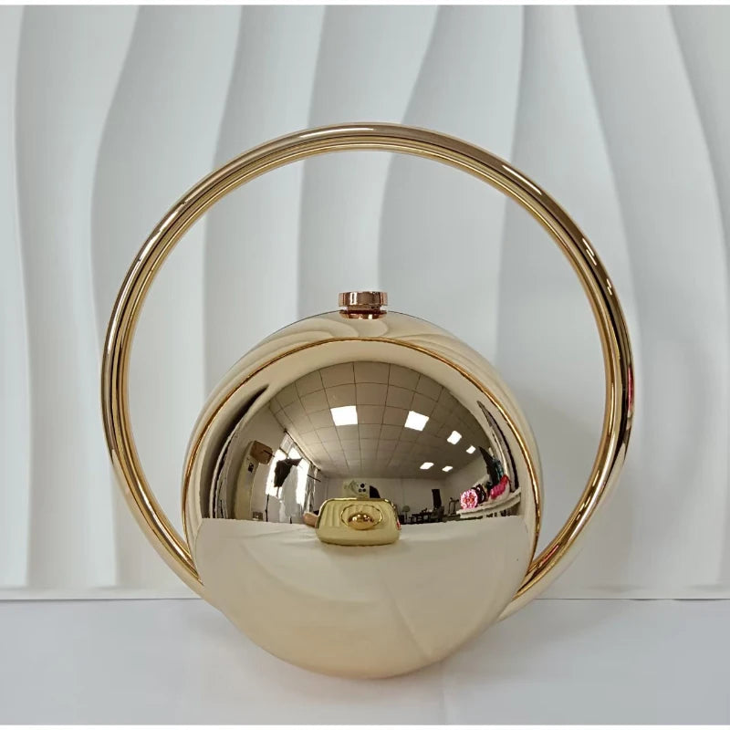 Sac à main de Banquet de luxe exquis, poignée galvanisée, Design sphérique, porte-monnaie multifonctionnel, sac de fête en acrylique