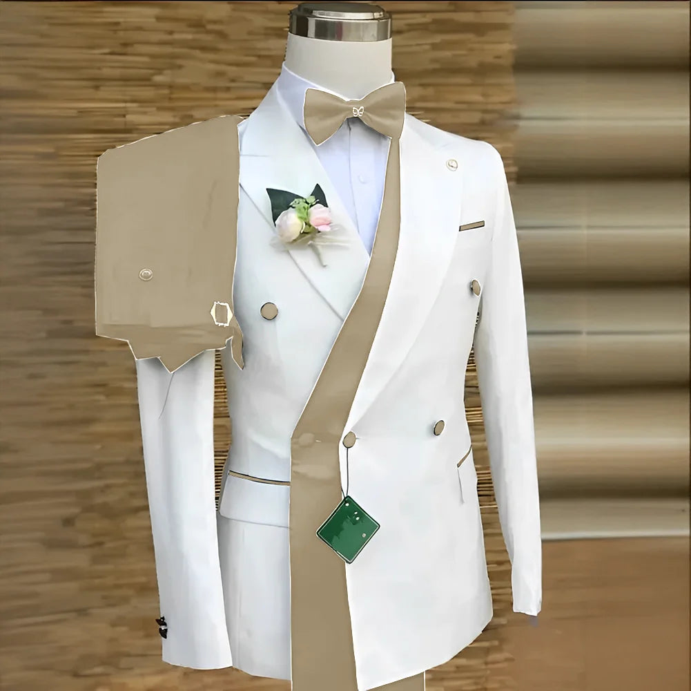 Costumes formels à Double boutonnage pour hommes, Blazer de bal d'affaires avec pantalon, smoking de marié de mariage, veste de costume personnalisée 2 pièces