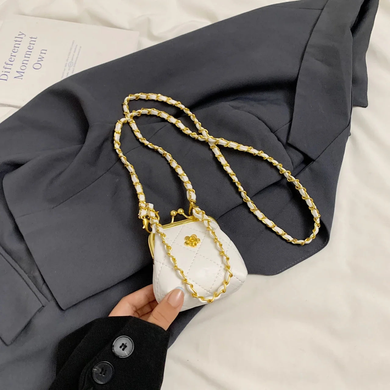 Mini sac à bandoulière pour femme, sac à main de luxe, porte-monnaie JOinitiated, sac à rouge à lèvres à clip mignon, sac Hobo pour femme, super designer