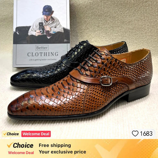 Chaussures habillées en cuir pour hommes d'affaires Oxford formelles à lacets confortables semelle en caoutchouc antidérapante bureau décontracté respirant tailles EU/US UK