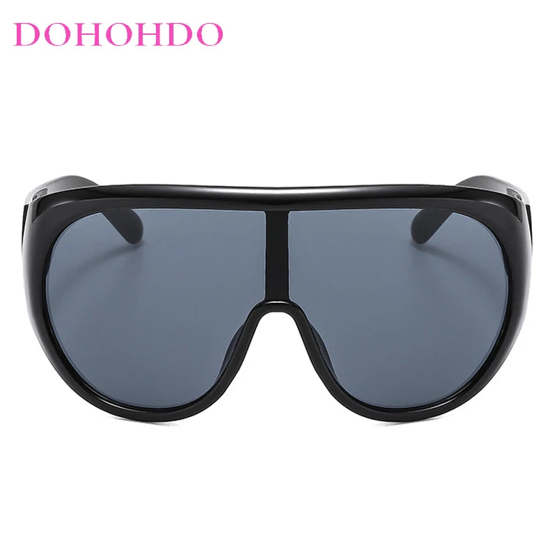 Lunettes de soleil de luxe pour femmes et hommes, surdimensionnées, pilote intégré, pour la conduite et les voyages, UV400