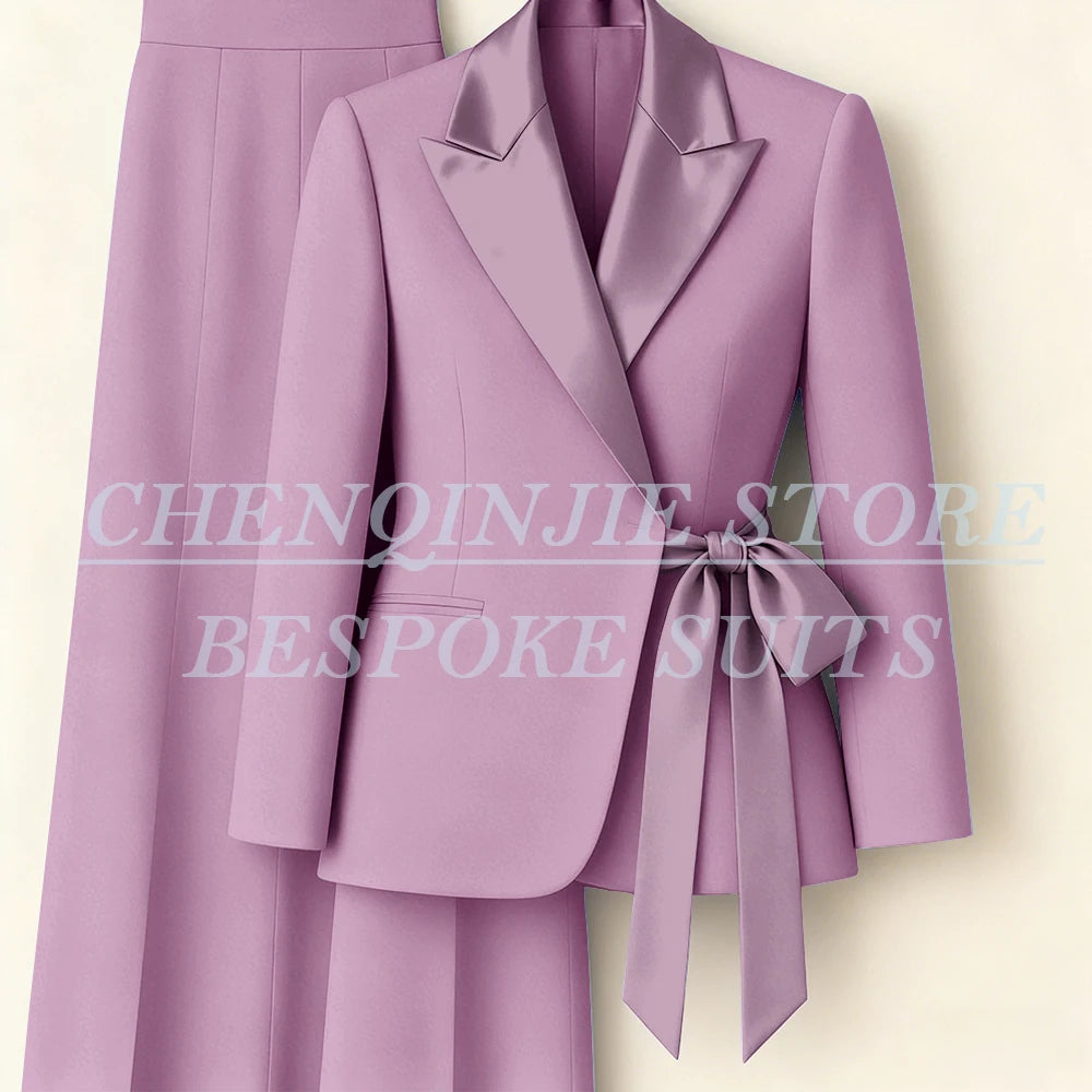 Costumes pour femmes personnalisés Blazer mode pic revers maigre bureau dame tenues formelle femme 2 pièces veste pantalon ensembles complets