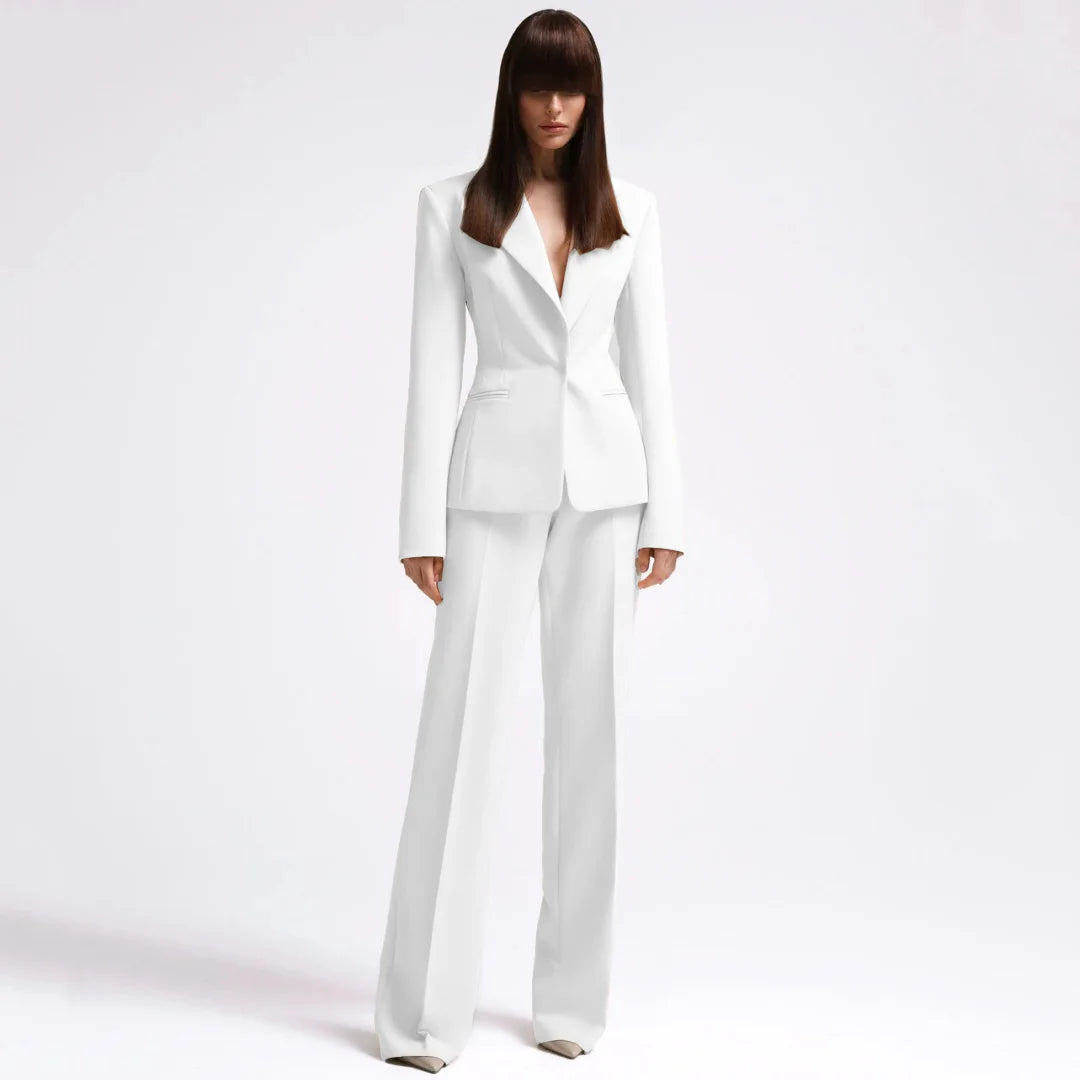 Costume 2 pièces rouge avec revers pour femmes, bouton unique, pour fête de mariage, travail d'affaires, trajet quotidien, Shopping décontracté, Blazer et pantalon