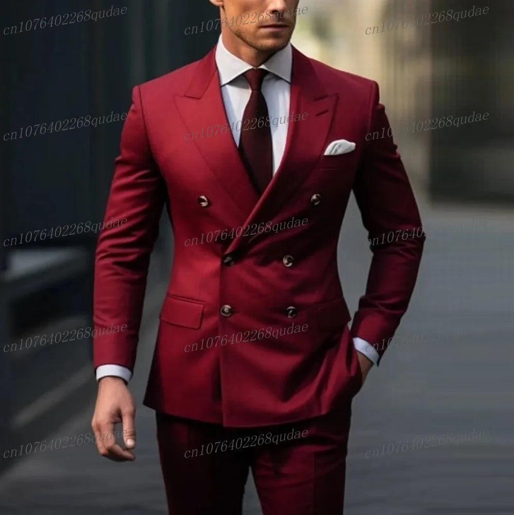 Costume rose pour hommes, pour occasions formelles, fête de mariage, Tuxedos pour marié, Costume de marié, ensemble 2 pièces, Blazer et pantalon, nouvelle collection