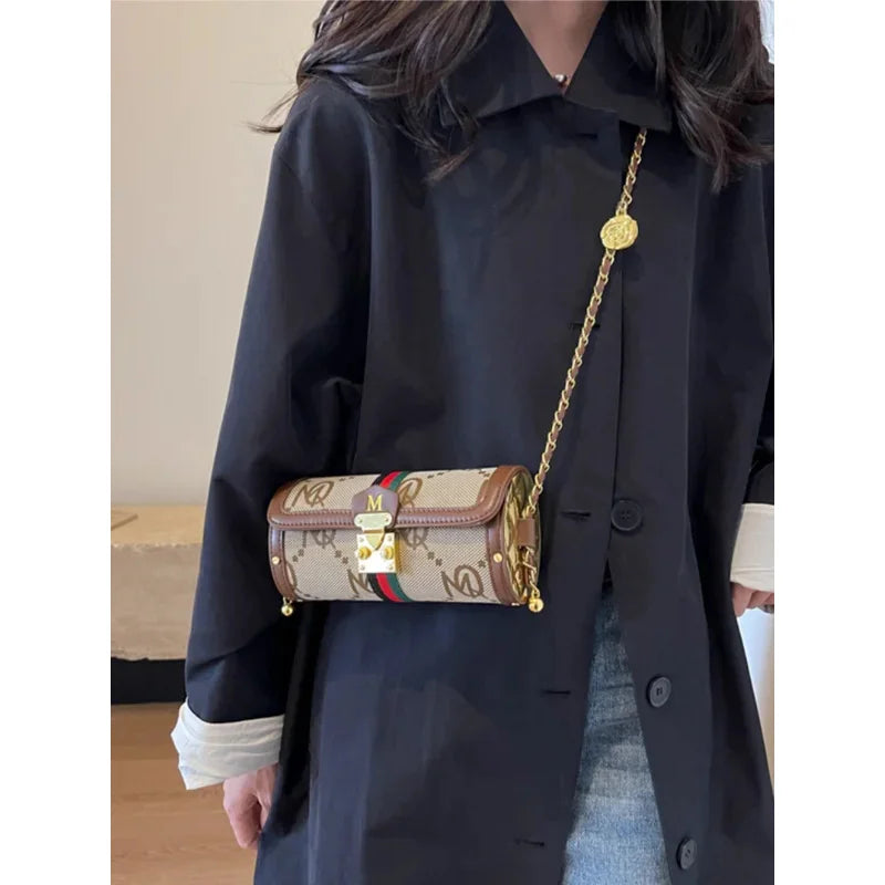 2025 nouveau sac de créateur haut de gamme femme 2025 nouveau printemps et été niche sac à bandoulière sac de messager cylindre