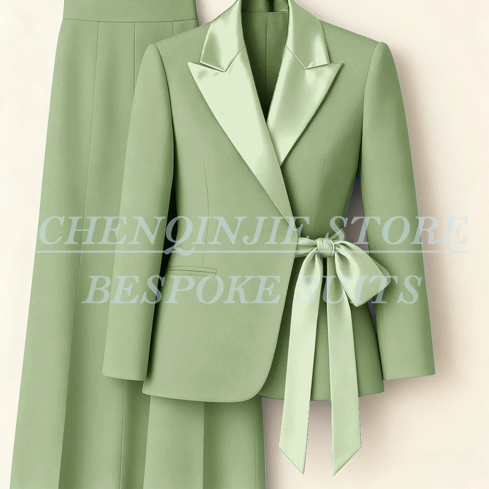 Costumes pour femmes personnalisés Blazer mode pic revers maigre bureau dame tenues formelle femme 2 pièces veste pantalon ensembles complets