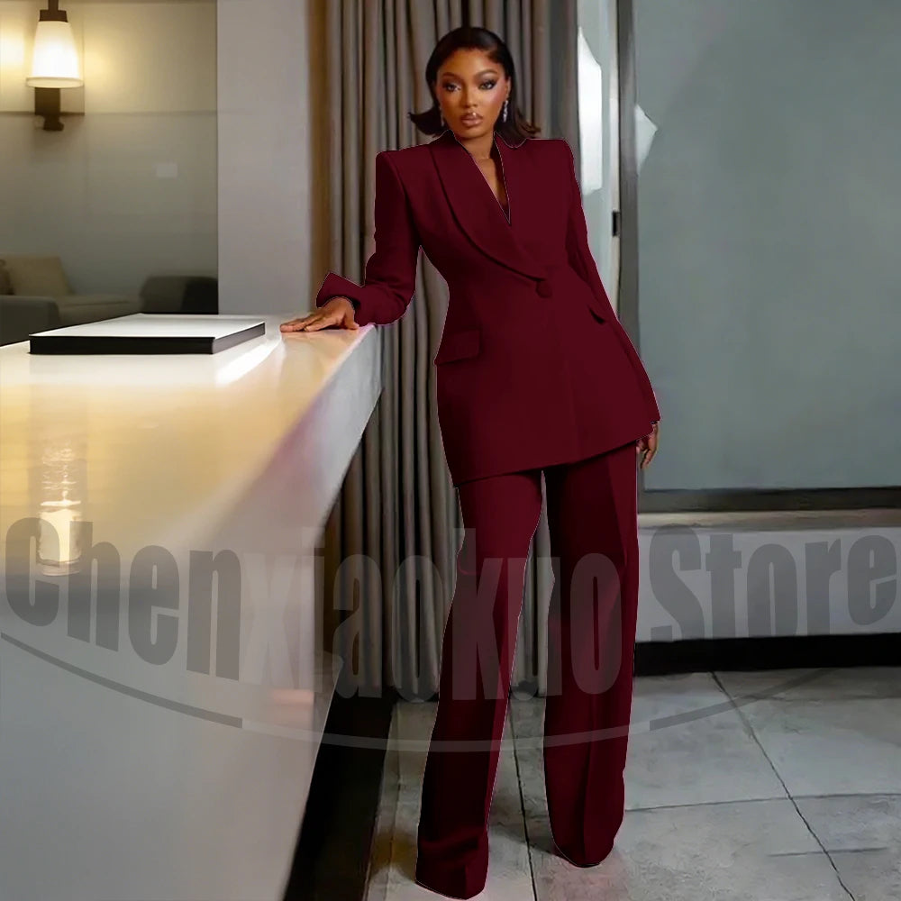 Costume à un bouton pour femmes, châle à revers, vêtements sur mesure, soirée, mariage, haute qualité, ensembles pantalons à la mode, deux pièces