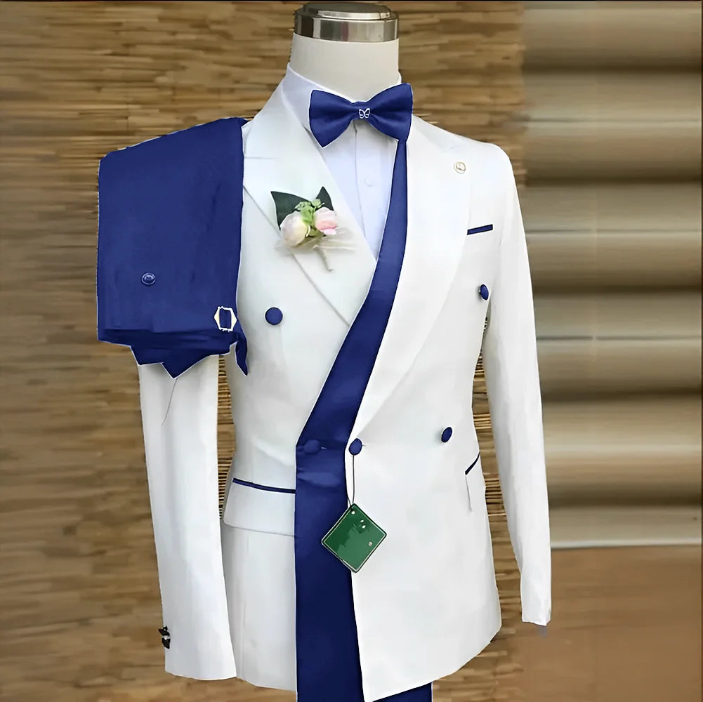 Costumes formels à Double boutonnage pour hommes, Blazer de bal d'affaires avec pantalon, smoking de marié de mariage, veste de costume personnalisée 2 pièces