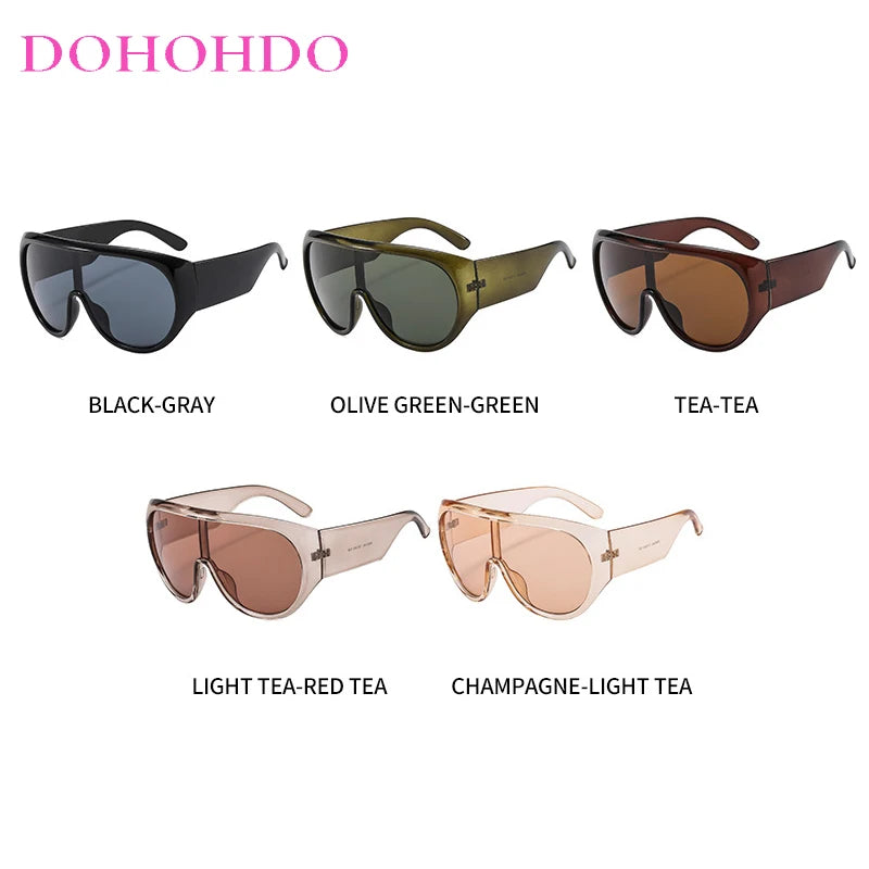 Lunettes de soleil de luxe pour femmes et hommes, surdimensionnées, pilote intégré, pour la conduite et les voyages, UV400