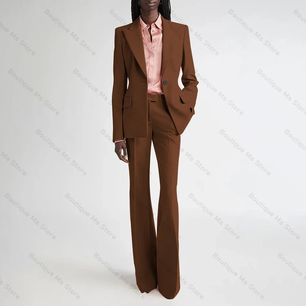 Costume de soirée formel rose pour femmes, ensemble deux pièces (Blazer + pantalon), bouton unique cranté, pour le bureau, quotidien, nouvelle collection