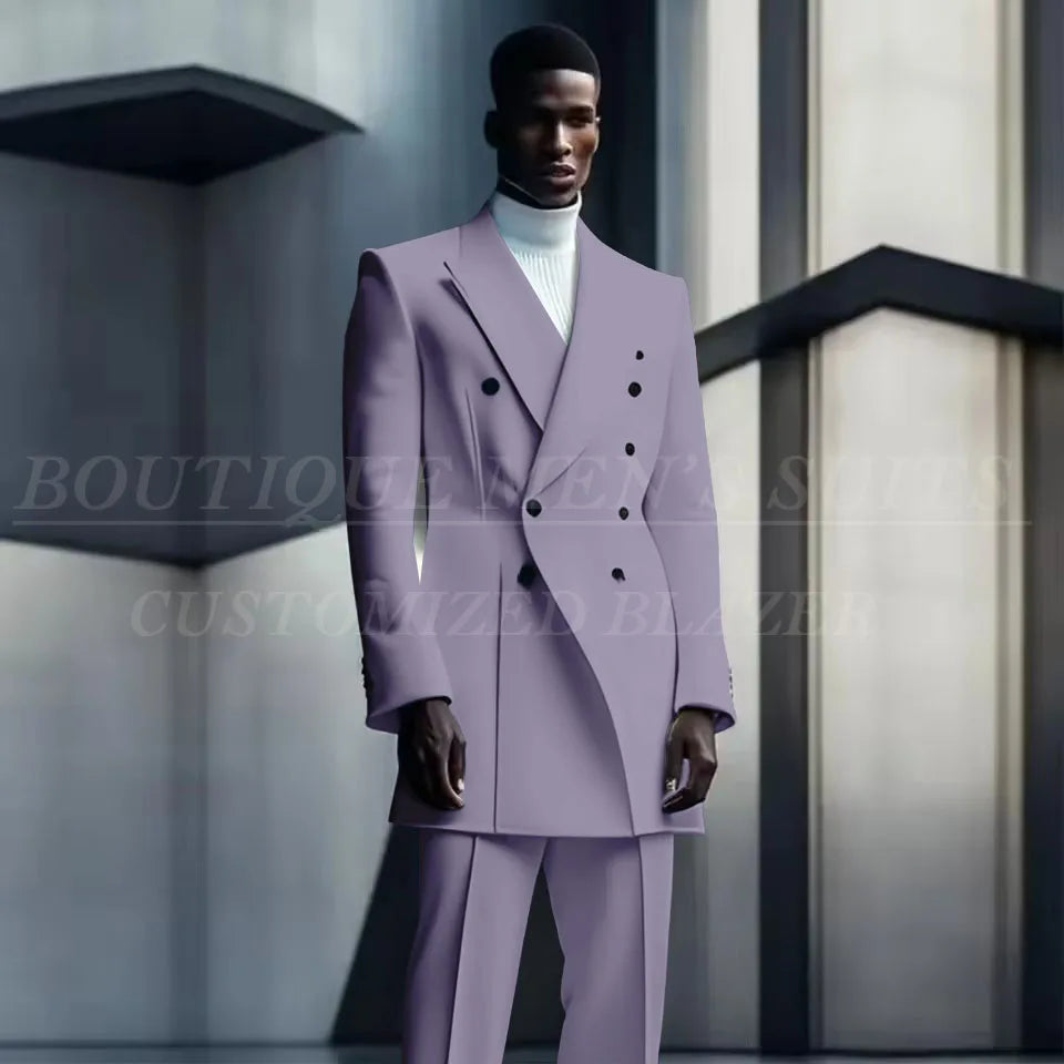 Costumes de conception de mode pour hommes, manteau long à double boutonnage, pantalon, smokings de mariage pour marié, blazer de fête, Rh, costume masculin, zones me, 2 pièces