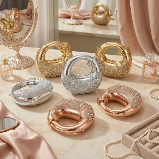 Mini sacs de soirée dorés, sacs à main de luxe de créateur, sacs à bandoulière, pochettes rondes en acrylique pour fêtes et mariages, ornées de diamants, style Ins