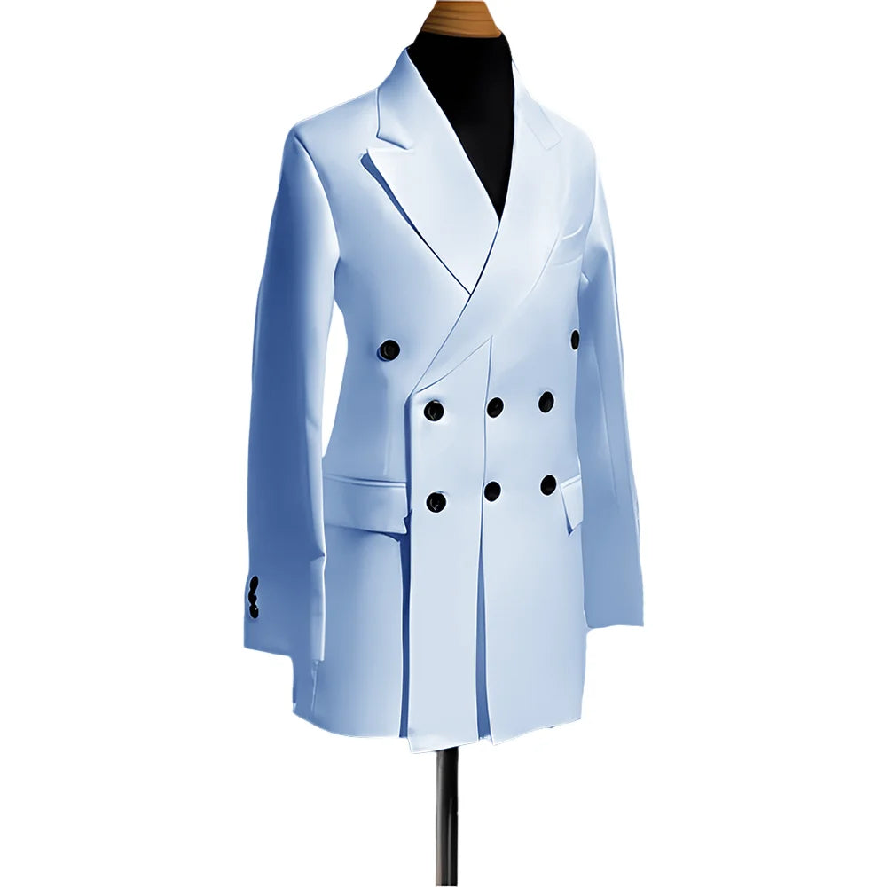 Blazer pour hommes, veste simple de smoking de mariage, vêtements à la mode, Design à Double boutonnage, plusieurs couleurs personnalisées, costume pour hommes