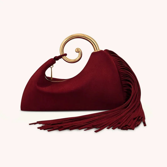 Sac à main créatif en forme de prêle pour femmes, tendance, Design français élégant à pampilles, anneau en métal, sac nuage, pochette de bal, sacs de Banquet