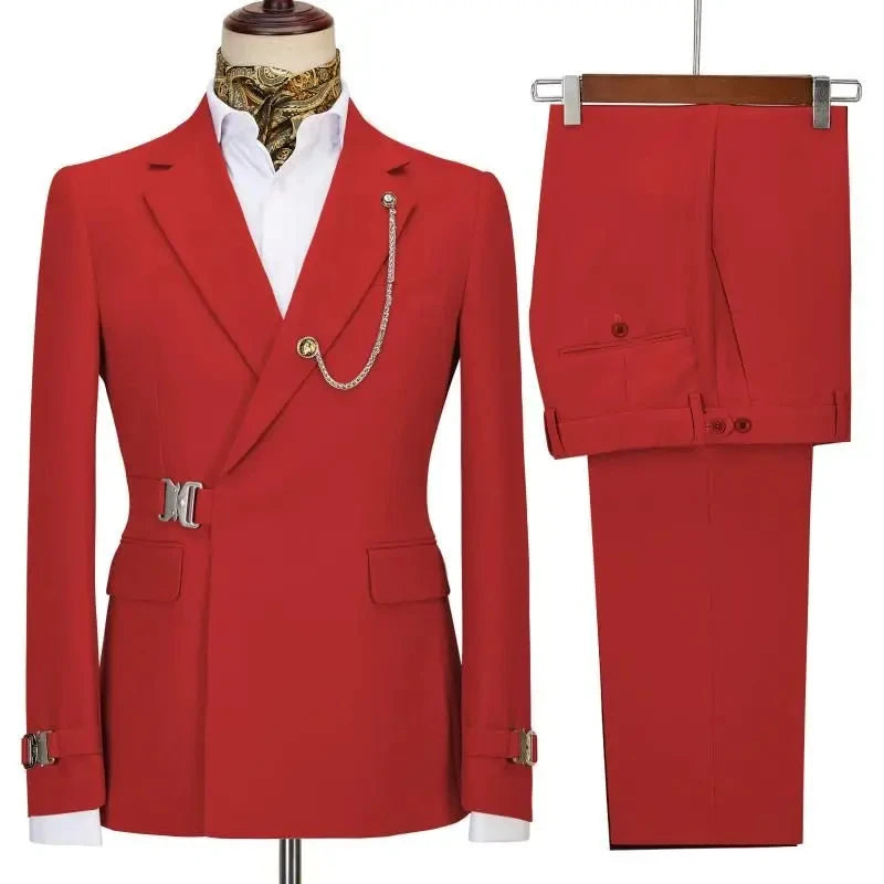Costumes pour hommes Blazer pantalon pour hommes 2024 veste Design italien revers cranté fête mariage Slim Fit Costume Homme 2 pièces vêtements