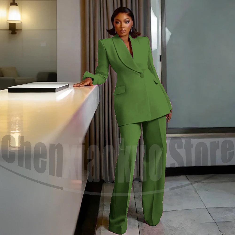 Costume à un bouton pour femmes, châle à revers, vêtements sur mesure, soirée, mariage, haute qualité, ensembles pantalons à la mode, deux pièces