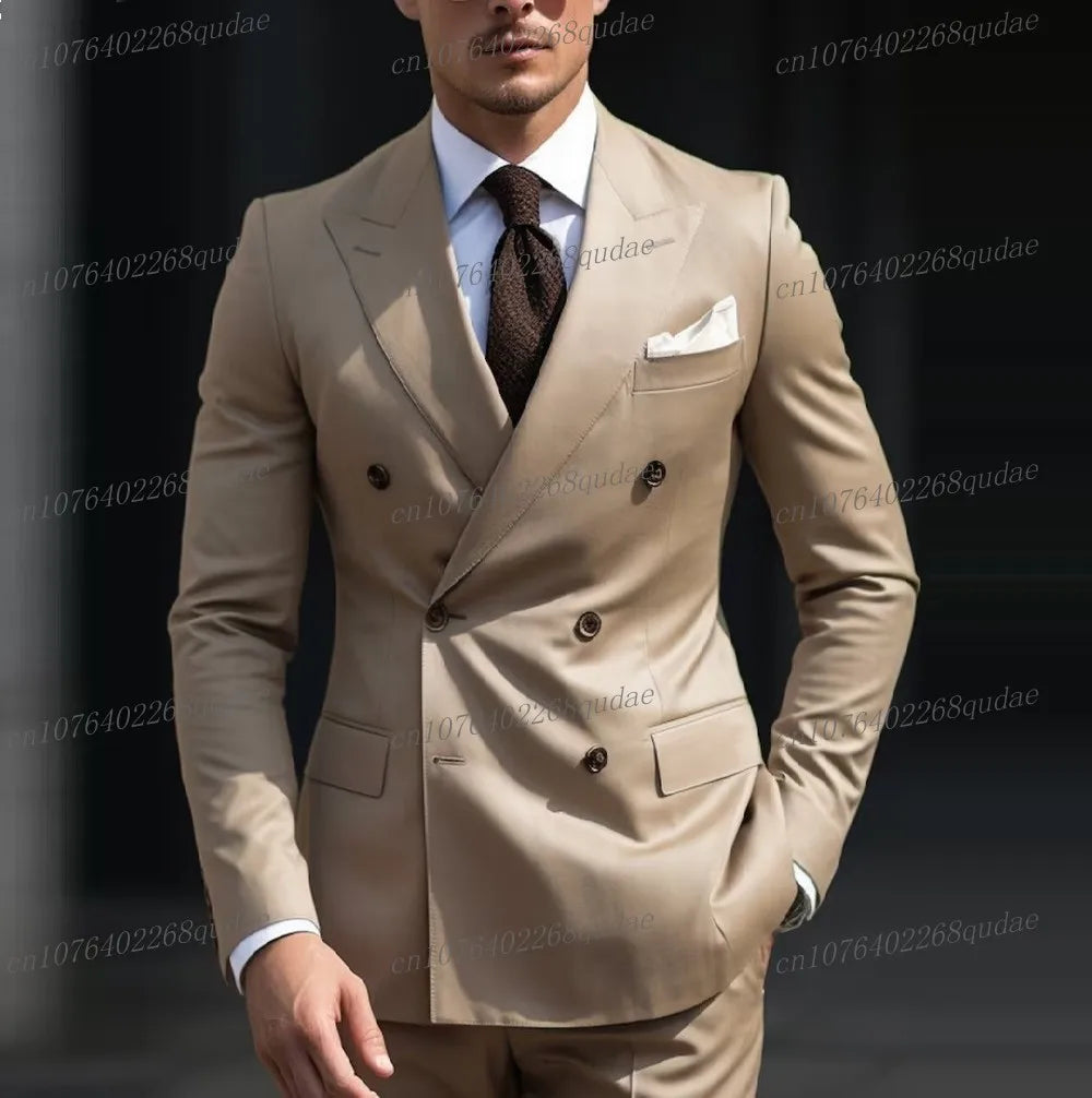Costume rose pour hommes, pour occasions formelles, fête de mariage, Tuxedos pour marié, Costume de marié, ensemble 2 pièces, Blazer et pantalon, nouvelle collection