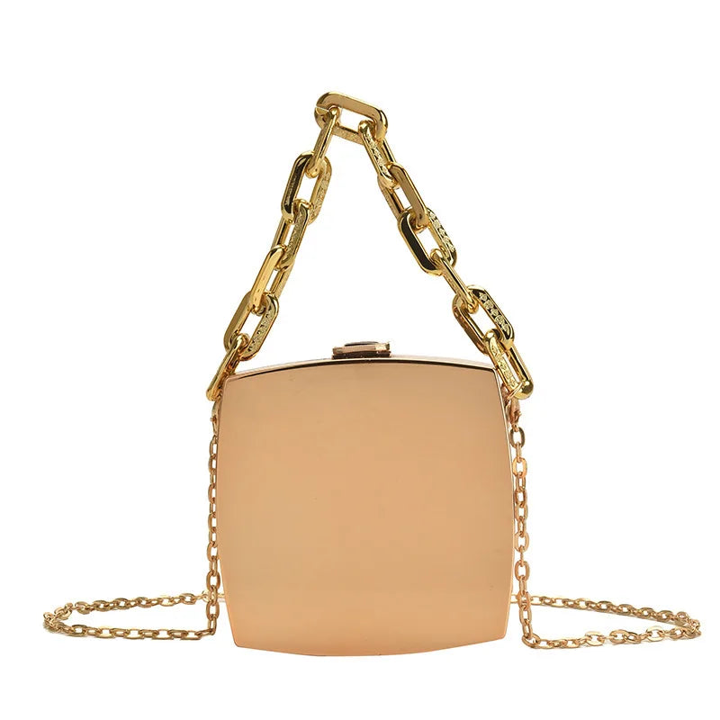Pochette de styliste tendance 2022, boîte en PVC or argent, Design de soirée, sacs à bandoulière avec chaîne, Mini sacs à main et sacs à main