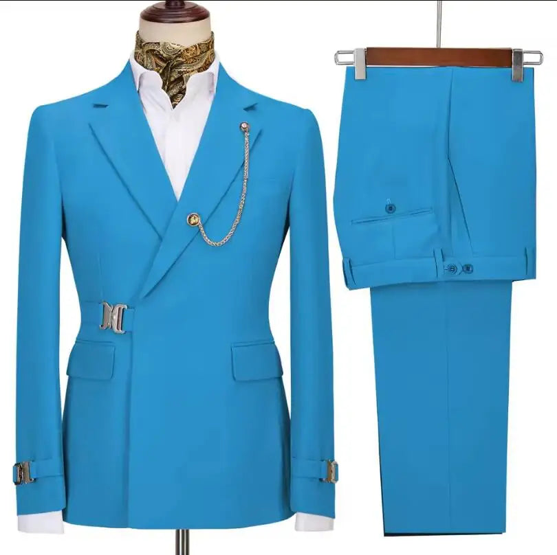 Costumes pour hommes Blazer pantalon pour hommes 2024 veste Design italien revers cranté fête mariage Slim Fit Costume Homme 2 pièces vêtements