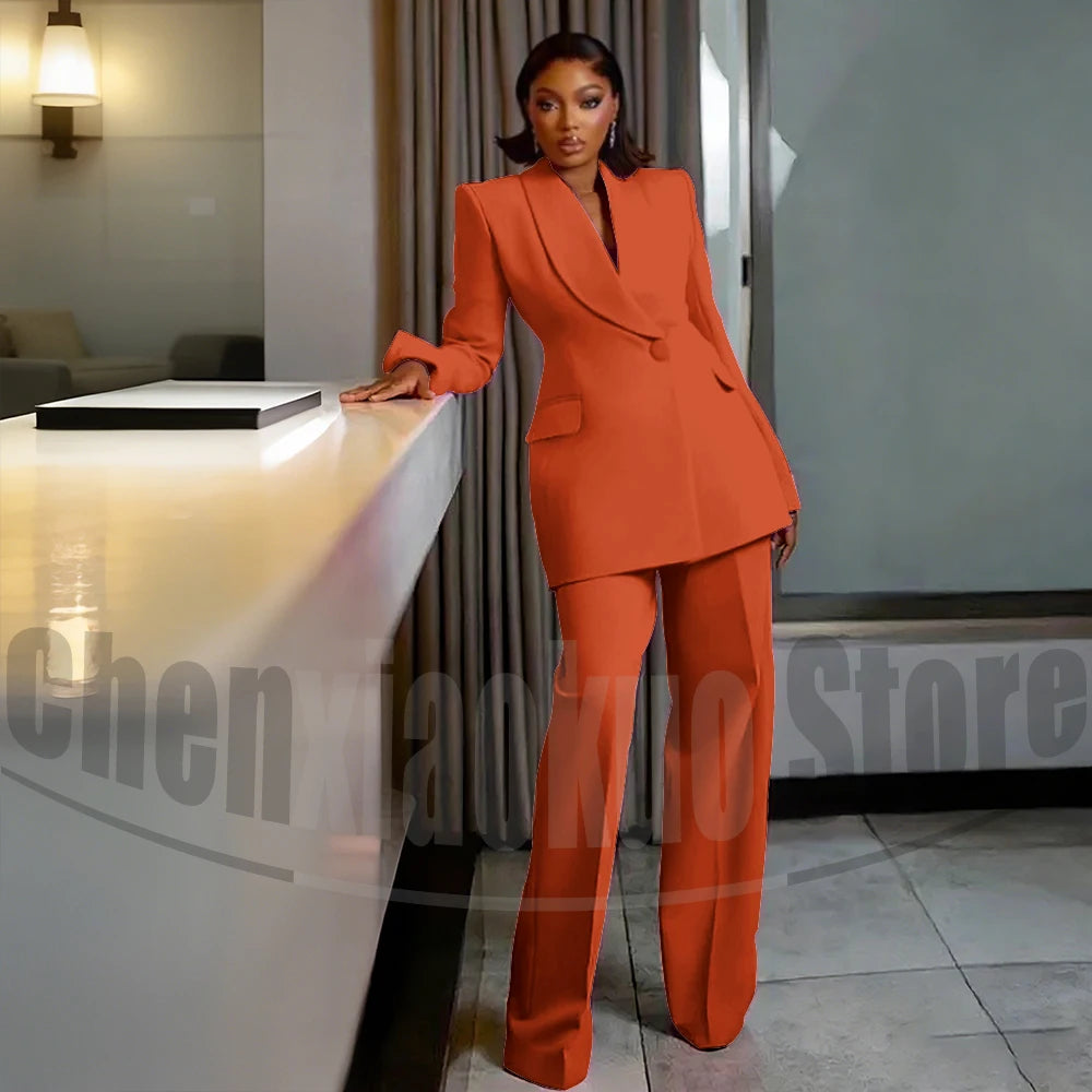 Costume à un bouton pour femmes, châle à revers, vêtements sur mesure, soirée, mariage, haute qualité, ensembles pantalons à la mode, deux pièces