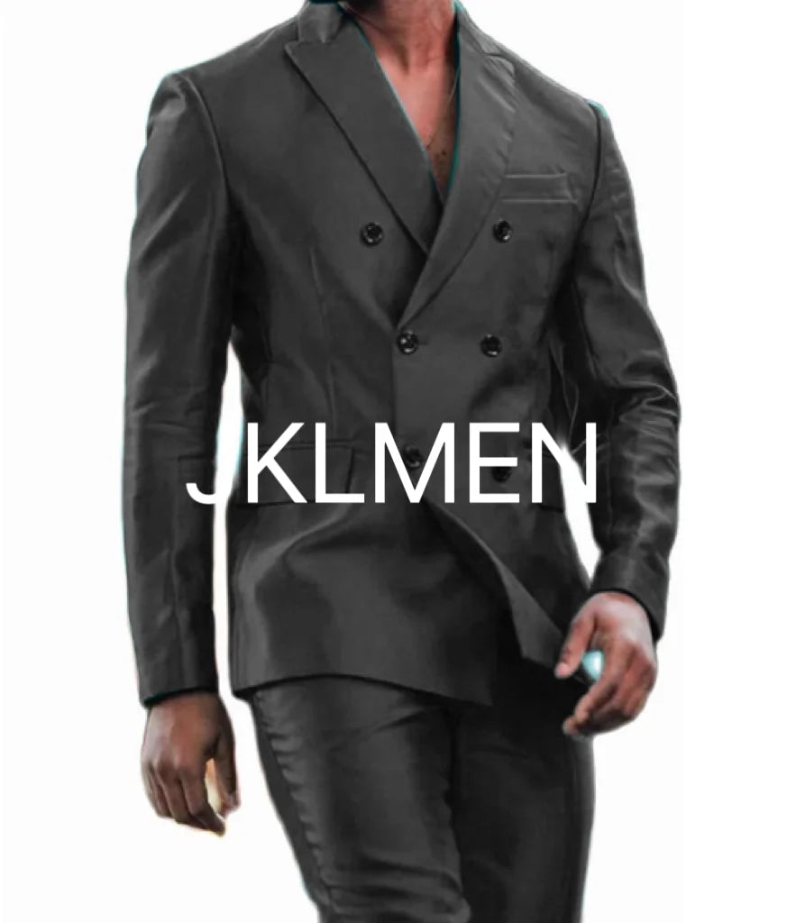 Costumes à double boutonnage pour hommes, veste et pantalon brillants, revers Patricia, smoking Terno Mascul37, marié, mariage, fête de Rh, dernier design
