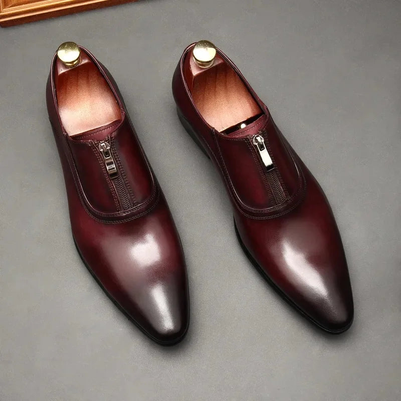 Chaussures habillées pour hommes de style britannique en cuir de vachette souple, pour mariage, petite taille 35, bout pointu, semelle en caoutchouc, fabriquées en Chine