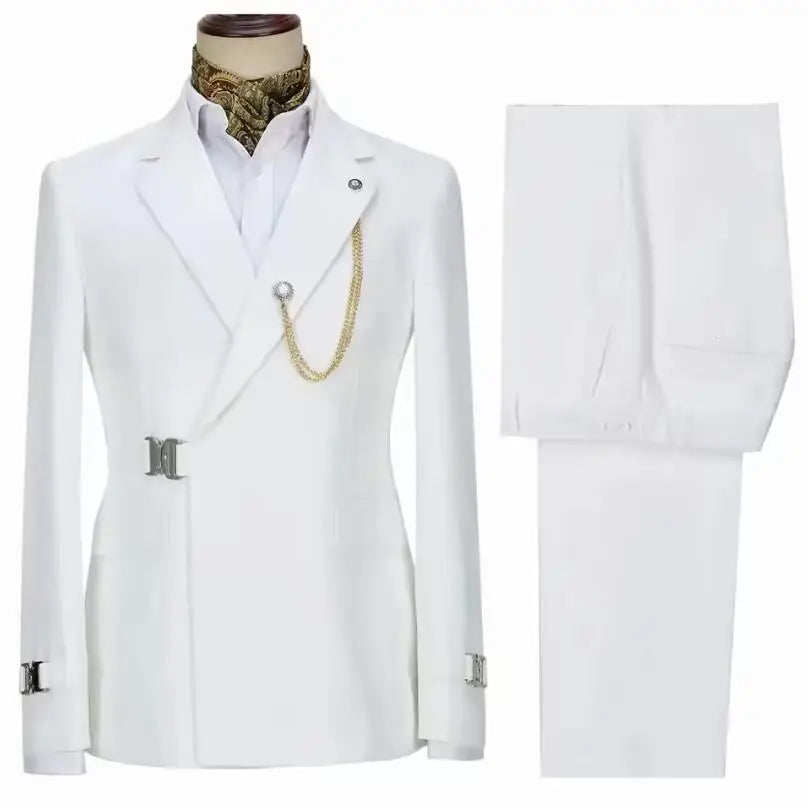 Costumes pour hommes Blazer pantalon pour hommes 2024 veste Design italien revers cranté fête mariage Slim Fit Costume Homme 2 pièces vêtements