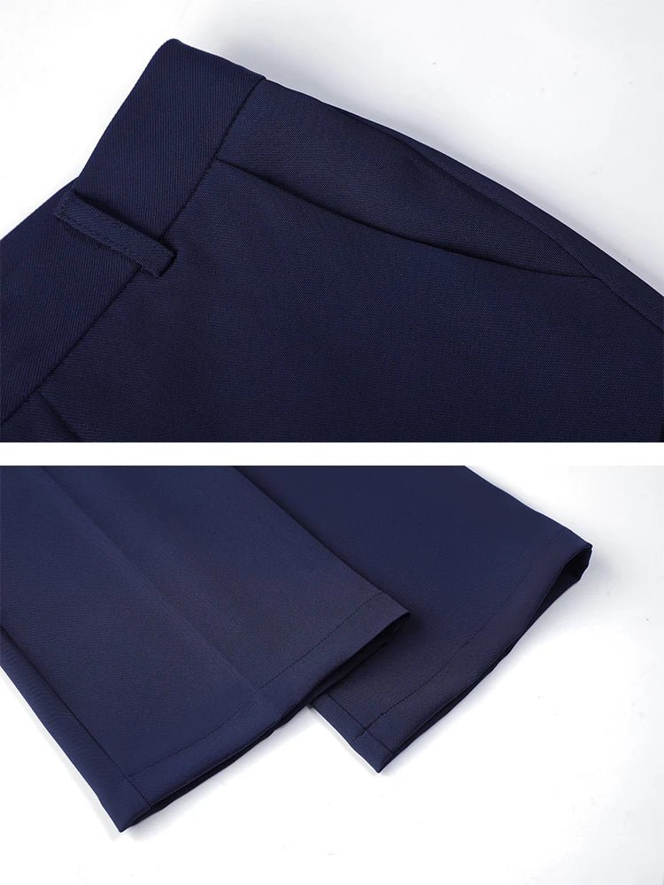 Gris bleu noir Blazer veste et pantalon femmes pantalon costume bureau dames femme affaires travail porter 2 pièces ensemble