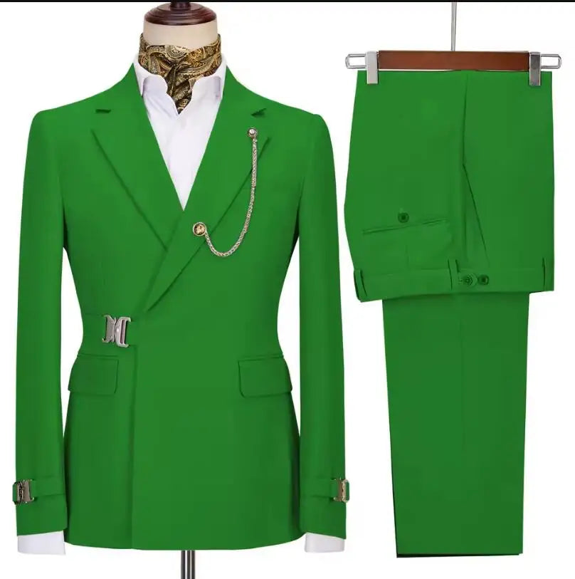 Costumes pour hommes Blazer pantalon pour hommes 2024 veste Design italien revers cranté fête mariage Slim Fit Costume Homme 2 pièces vêtements