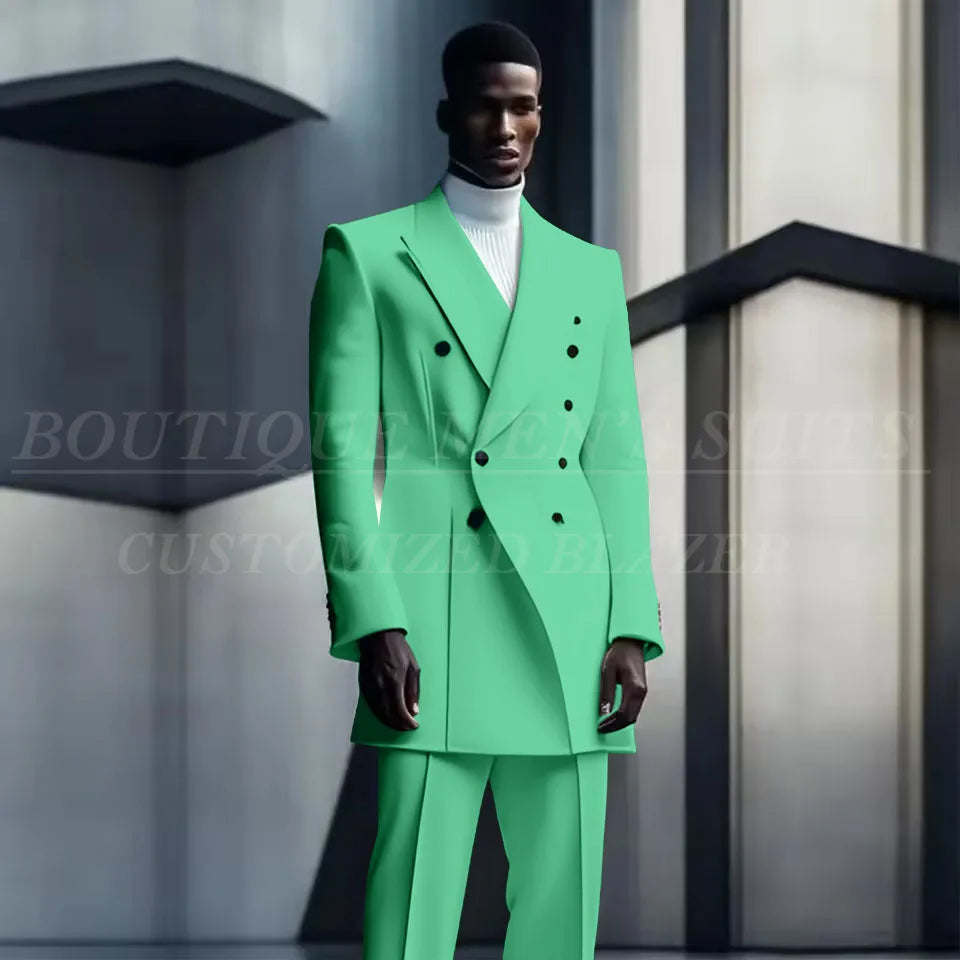 Costumes de conception de mode pour hommes, manteau long à double boutonnage, pantalon, smokings de mariage pour marié, blazer de fête, Rh, costume masculin, zones me, 2 pièces