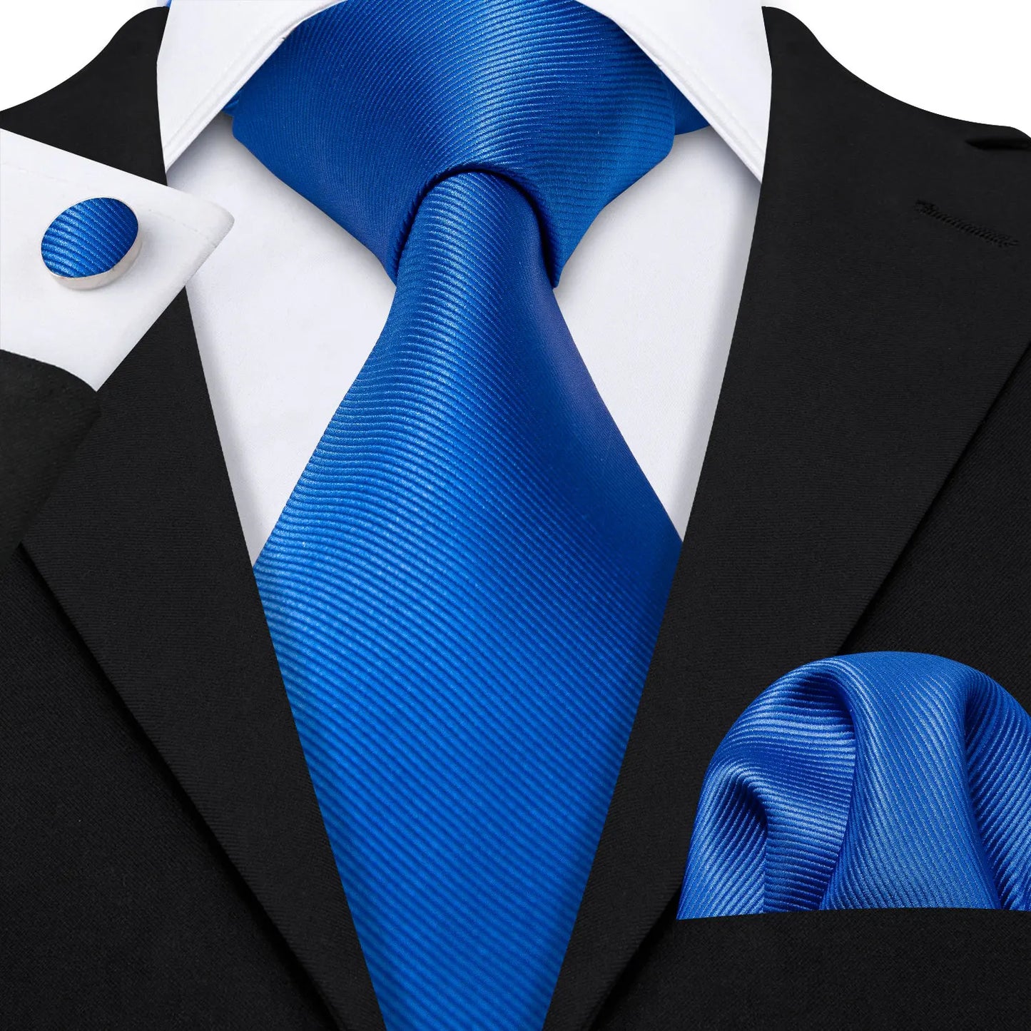 Hommes cravate or bleu marine rayé soie cravate Barry.Wang 3.4 "Jacquard fête mariage tissé créateurs de mode cravate pour hommes d'affaires