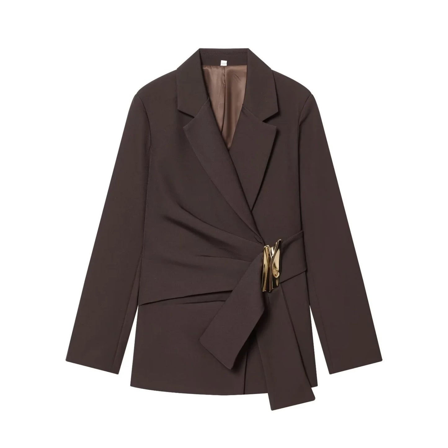 Costume de printemps et d'automne pour femmes, ensemble pantalon Long ou décoration de boucle, blazer à manches longues, manteau ou pantalon à jambe droite pour dames