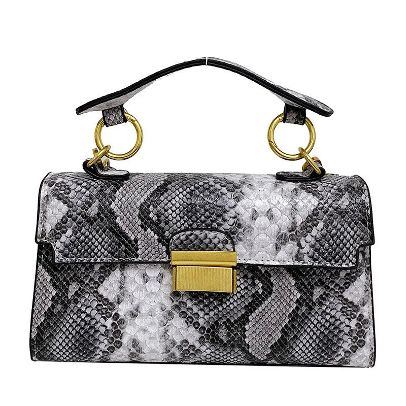 Sac à main polyvalent de luxe léger à texture haut de gamme, imprimé serpent, design de niche, sac à bandoulière, sac porté épaule, sac sous le bras
