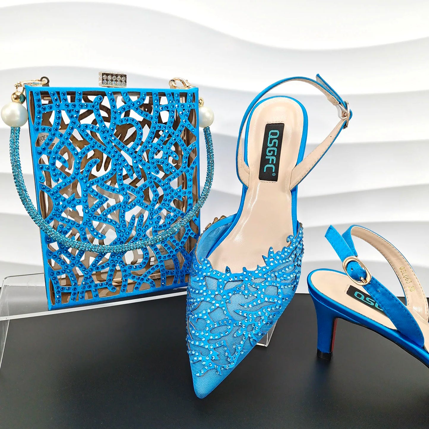 QSGDavid-Chaussures et sac en biscuits orange pour dames, décoration de lieux, creux avec le même document, belle fête, petit