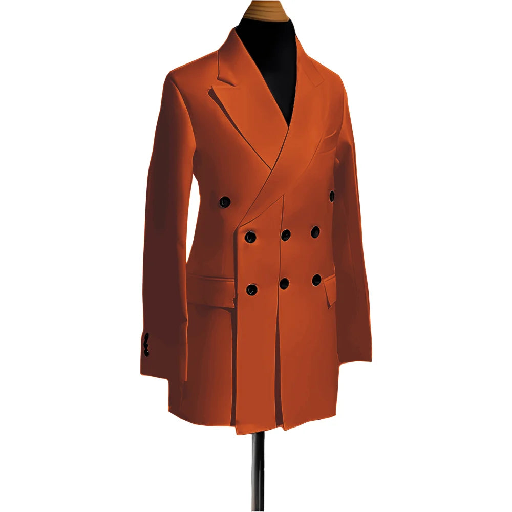 Blazer pour hommes, veste simple de smoking de mariage, vêtements à la mode, Design à Double boutonnage, plusieurs couleurs personnalisées, costume pour hommes