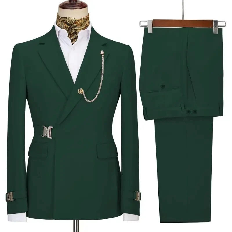 Costumes pour hommes Blazer pantalon pour hommes 2024 veste Design italien revers cranté fête mariage Slim Fit Costume Homme 2 pièces vêtements