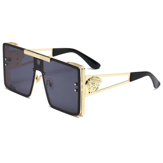 Nouvelles lunettes de soleil élégantes avec montures surdimensionnées, design métallique tendance, parfaites pour les spectacles de mode et un style de rue cool.