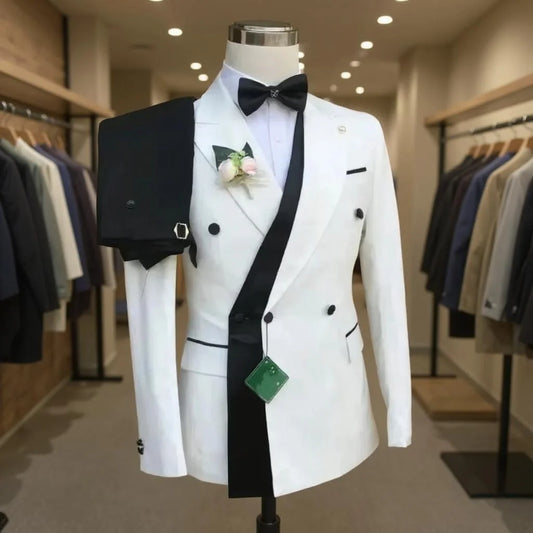 Costumes formels à Double boutonnage pour hommes, Blazer de bal d'affaires avec pantalon, smoking de marié de mariage, veste de costume personnalisée 2 pièces