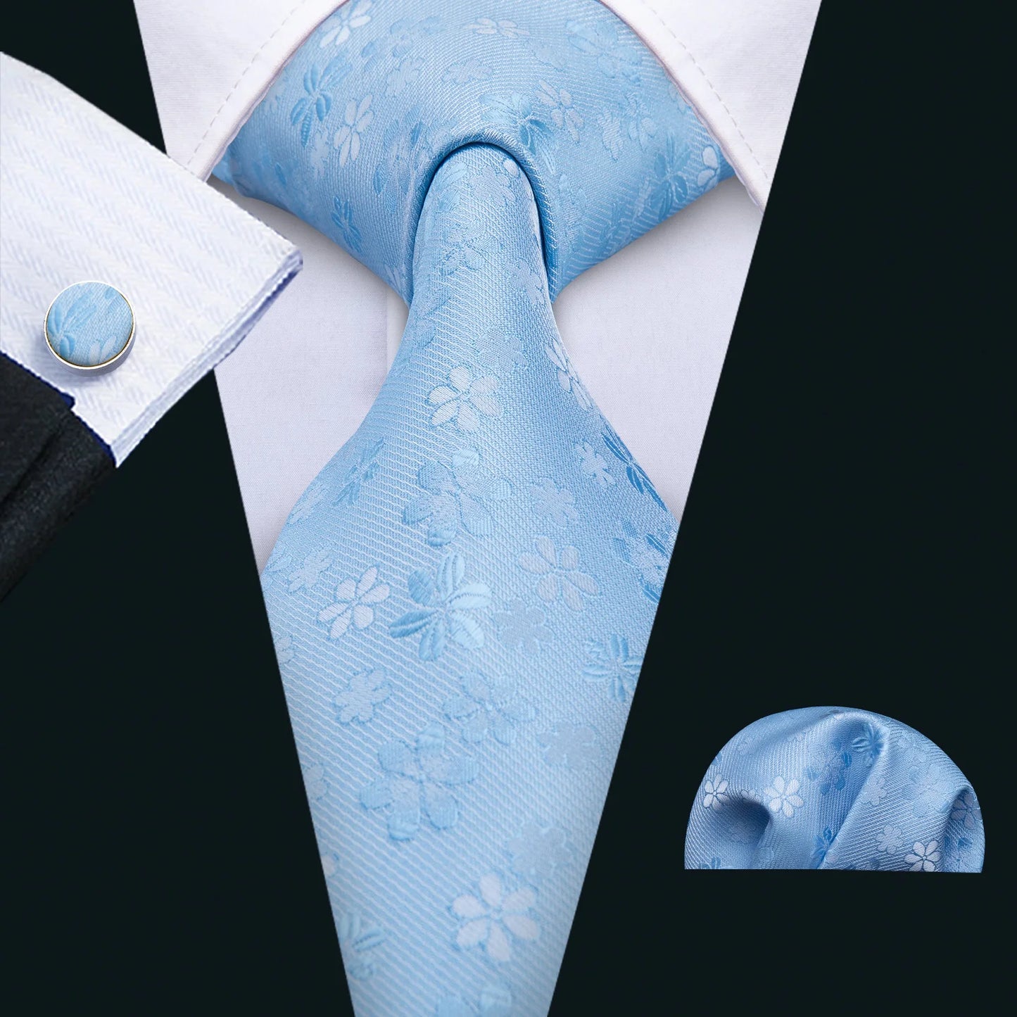 Hommes cravate or bleu marine rayé soie cravate Barry.Wang 3.4 "Jacquard fête mariage tissé créateurs de mode cravate pour hommes d'affaires