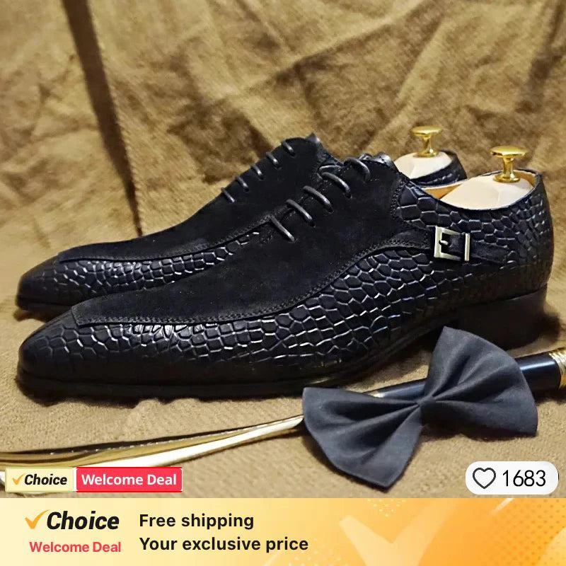 Chaussures habillées en cuir pour hommes d'affaires Oxford formelles à lacets confortables semelle en caoutchouc antidérapante bureau décontracté respirant tailles EU/US UK