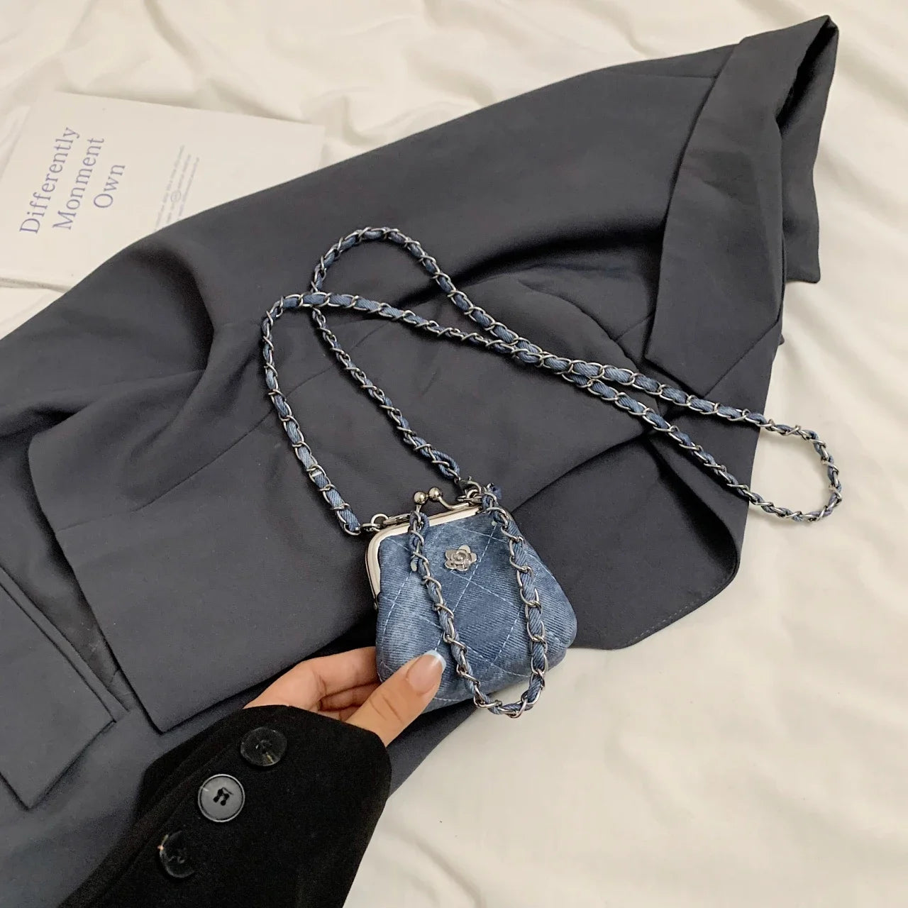 Mini sac à bandoulière pour femme, sac à main de luxe, porte-monnaie JOinitiated, sac à rouge à lèvres à clip mignon, sac Hobo pour femme, super designer