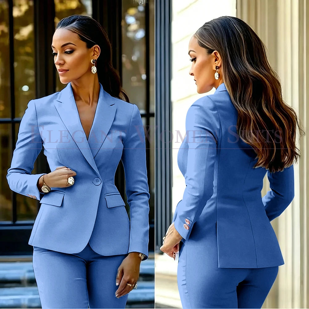 Costumes pour femmes roses, 2 pièces, veste et pantalon, vêtements féminins de luxe, double boutonnage, fente arrière, tenues, costumes