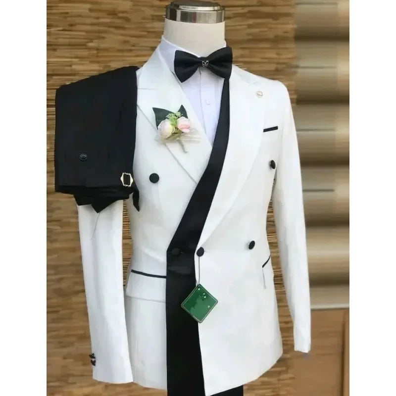 Costumes formels à Double boutonnage pour hommes, Blazer de bal d'affaires avec pantalon, smoking de marié de mariage, veste de costume personnalisée 2 pièces