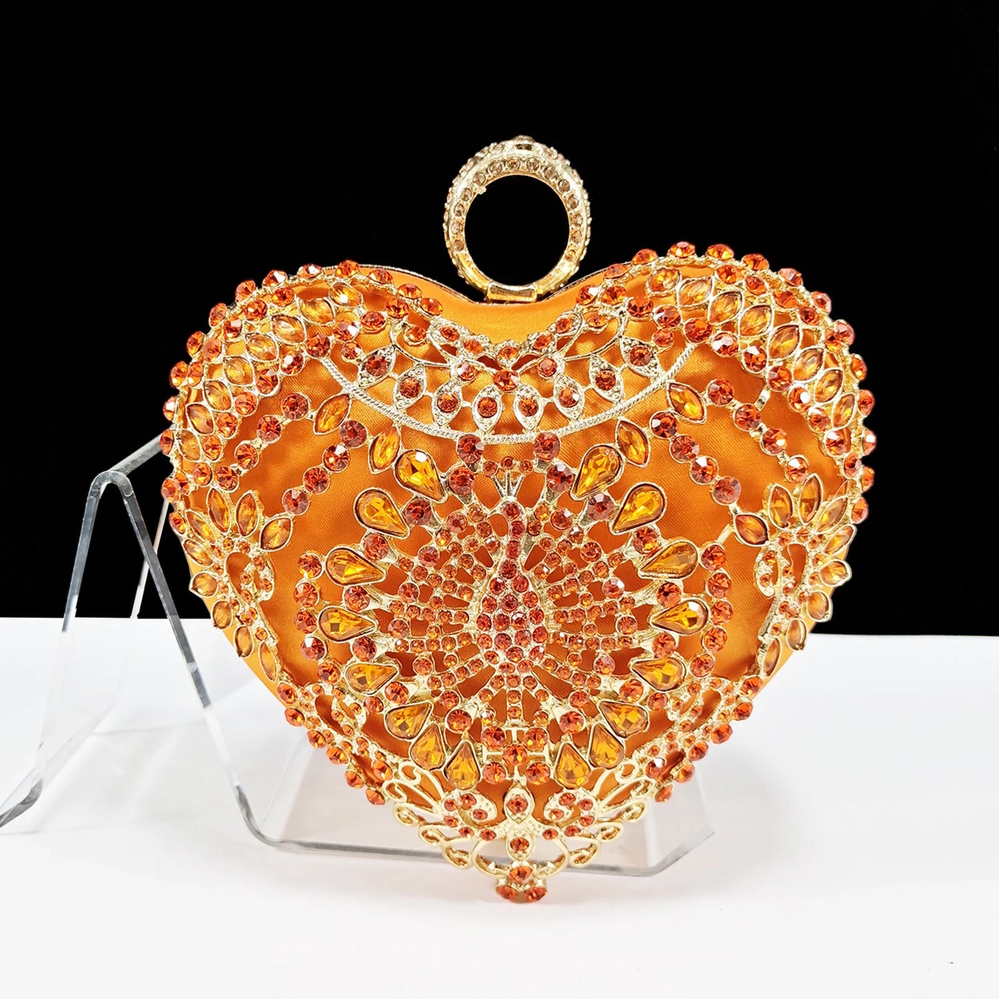 QSGFC nouveau INS mode Style strass découpe talons de fête bout pointu Orange femmes chaussures et sacs à talons