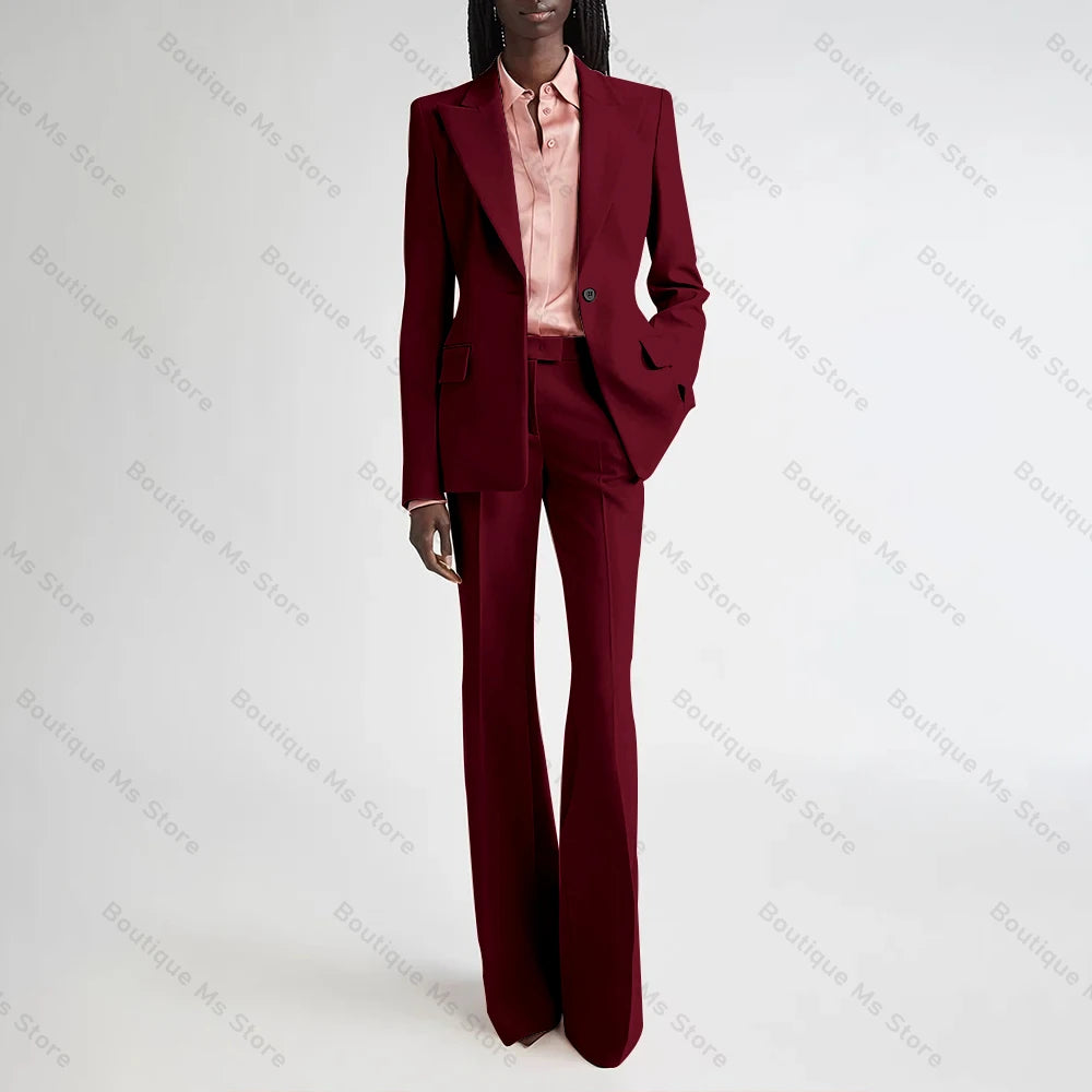 Costume de soirée formel rose pour femmes, ensemble deux pièces (Blazer + pantalon), bouton unique cranté, pour le bureau, quotidien, nouvelle collection