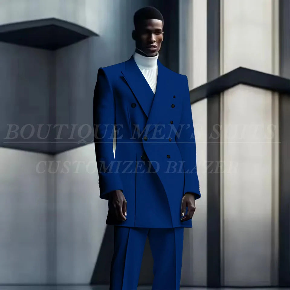 Costumes de conception de mode pour hommes, manteau long à double boutonnage, pantalon, smokings de mariage pour marié, blazer de fête, Rh, costume masculin, zones me, 2 pièces
